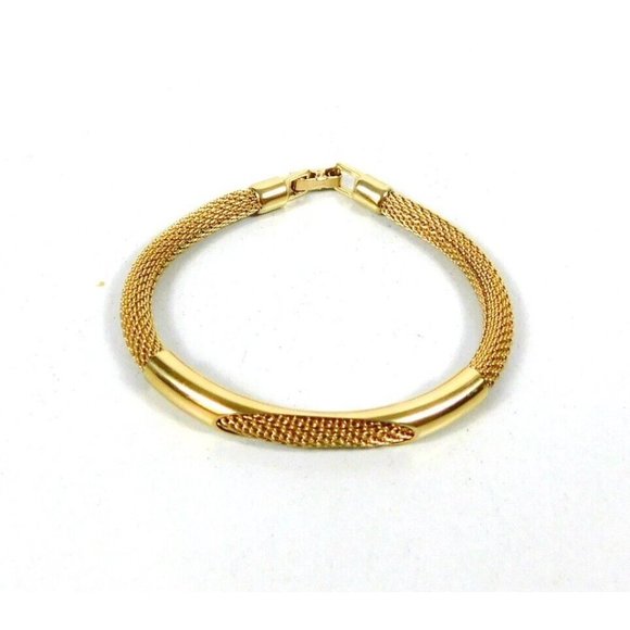 Avon Jewelry Vintage Signed Avon Mesh Gold Tone Snake Chain